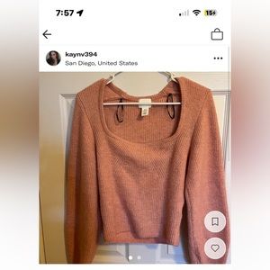 H&M Pink Sweetheart Sweater